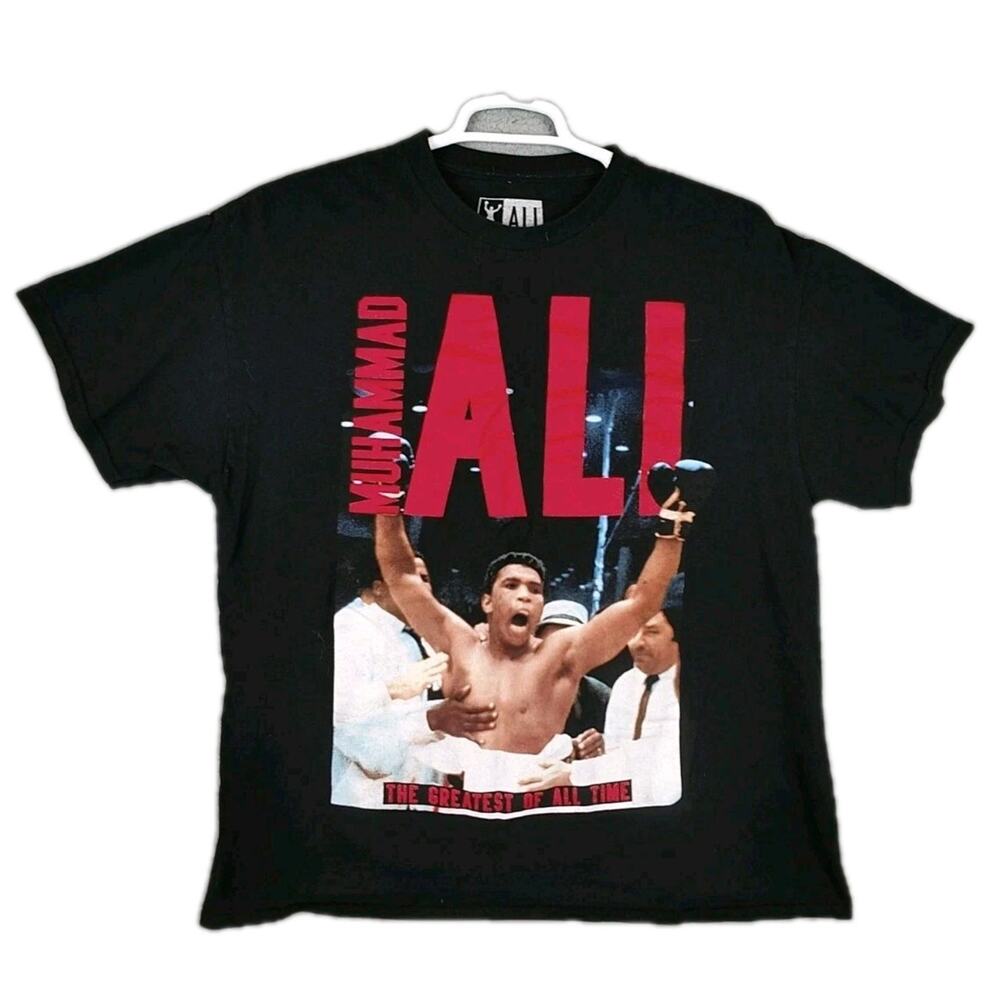 Muhammad Ali Shirt Mens XL Licensed Heavyweight Boxing Black Red Short Sleeved